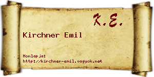 Kirchner Emil névjegykártya